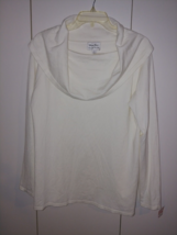 WHISPER KNIT BY LOUIS DELL&#39;OLIO WHITE COWL-NECK SWEATER-L-NWT-RAYON/NYLON - £11.19 GBP