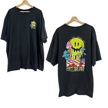 2 monkeys retro tee 4X Psychedelic smiley face black don&#39;t trip drip t-s... - $29.70