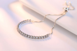 Sterling Silver Plated AAA+ Zirconia Adjustable Tennis Bracelet (Silver, Gold) - $15.99+