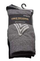 True Religion  Men&#39;s Cotton Blend 5 Pare Socks Black Gray  Size 10-13 New - $33.10