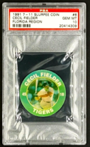 1991 7 11 7-11 Slurpee Coin Florida Region Disc #6 Cecil Fielder PSA 10 ... - £39.27 GBP