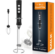 Foodville MF02 Rechargeable Milk Frother Handheld Foam Maker with Stainless Whis - £18.46 GBP