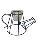 Watering Can Candle Holder Black Wire Metal Glass Votive Decor Sculpture... - $12.82