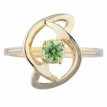 0.25 CT Lab-Created Peridot Infinity Swirl Ring 14K Yellow Gold Plated Silver - £51.46 GBP
