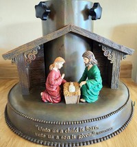 Vintage Christmas Tree Stand Nativity Jesus Mary Joesph Manger Beautiful HEAVY - £253.49 GBP