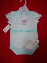 Bon Belle Baby Girl Creeper One Piece Outfit Size 3-6 Mo + 2 Pair Socks New W/T - £12.78 GBP