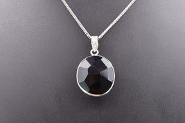 Handcrafted Rhodium Polished Spinal Oval Shape Women Pendant Necklace Daily Wear - £18.33 GBP+