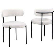 Best Master Drexel Boucle Fabric Dining Chairs in Cream (Set of 2) - £386.09 GBP
