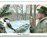 Maine State Bird Chickadee Painting by Ken Haag UNP Chrome Postcard W22 - $2.92