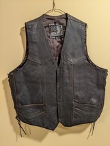 Motorcycle Leather Vest USA Bikers Dream Apparel Eagle Live to Ride Size 52 - £25.73 GBP