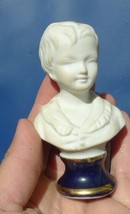 Vintage Japan Norleans Boy Bust White Cobalt Blue figurine Collectibles Decor - £8.54 GBP