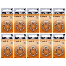 Toshiba Hearing Aid Batteries Size 13, PR48, (60 Batteries) - £13.36 GBP