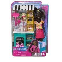 Barbie Life in the City Café Playset, Dog, Coffee, African American - £14.43 GBP