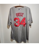 Majestic Authentic MLB Mens Grey Boston Red Sox David Ortiz Jersey Size XXL - £38.42 GBP