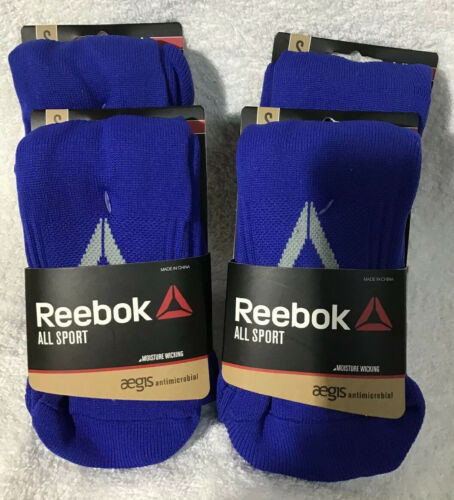 Primary image for NIP reebok all sport youth socks size small BLUE Size Small. 4 Pairs