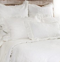 POM POM AT HOME HILDE LEIAGHAT MATHILDE 2pc STANDARD SHAMS LINEN WHITE N... - $105.61