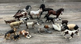 Lot Of 21 SCHLEICH Domestic Farm Animals Collectible Figurine Toys Horses, Cow+ - £61.52 GBP