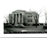 RPPC Platte County Court House Wheatland WY Street View Cars Postcard T12 - $28.40