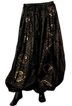 Beautiful GOLD Assuit Print Tribal Bellydance Pantaloons Gypsy Full&amp;Fluf... - £55.96 GBP