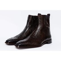 The Boss Brown Snake Zip-Up Leather Men Boot Limited Edition image 2