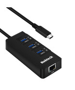Nekteck USB Type C to USB 3.0 3-Port HUB with RJ45 Gigabit Ethernet Port... - £17.08 GBP