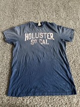 Hollister Mens Short Sleeve T Shirt Medium Ombré Blue Crew Neck Pull Over - £8.30 GBP