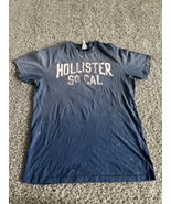 Hollister Mens Short Sleeve T Shirt Medium Ombré Blue Crew Neck Pull Over - $10.39