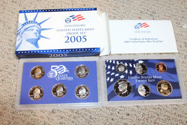 11 Coins 2005 S United States Mint Clad Gem Proof Set High Grade Box &amp; Paperwork - £8.62 GBP