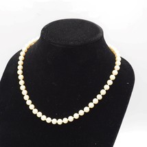 Silver Tone Clasp Faux Pearl Necklace Estate Signed Marvella - £35.79 GBP