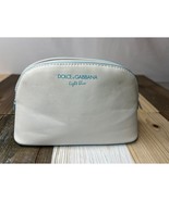 Dolce &amp; Gabbana Make Up Bag White Light Blue Zip Cosmetic Pouch Travel 8... - $3.29