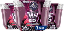 Glade Candle Velvety Berry Bliss, Fragrance Candle Infused with Essential Oils,  - £26.37 GBP