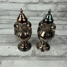 Wallace Silverplated Vintage Ornate Baroque Salt and Pepper Shakers SP 5 inch - $26.92