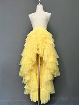 Yellow High Low Layered Tulle Skirt Gown Women Custom Plus Size Tulle Skirts image 9