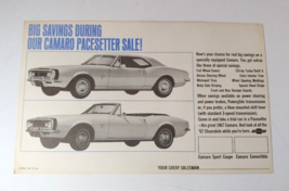 1967 Chevrolet Camaro Pacesetter Postcard Mailer Indianapolis 500 Pace Car - £15.53 GBP