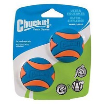 Chuckit! Ultra Squeaker Balls Dog Toy Blue/Orange 1ea/2 pk, SM - £11.82 GBP
