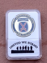 Us Army 10th Mountain Division Challenge Coin With Case United We Stand - £12.04 GBP