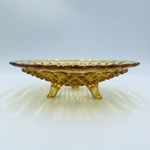 Vintage L.E. Smith Art Glass Amber footed Hobnail Bowl Candy Dish 2”x7” - $40.50