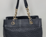 Tory Burch Fleming Quilted Black Leather Handbag Purse - $99.00