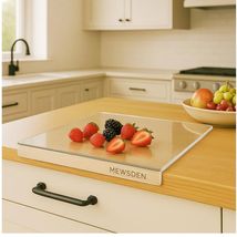 Clear Acrylic Cutting Board with Counter Lip - 16.1” x 12.5” Kitchen Ess... - $32.62