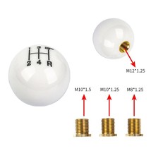 Universal 5 Speed Fuckin&#39; Fast Round White Ball Gear Shift Knob Lever M8 M10 M12 - £11.26 GBP