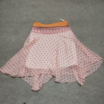 Banana Republic 100% Silk Skirt Womens 4 Pink Orange Side Zip Sheer Lined - £17.73 GBP