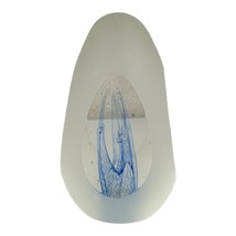 Svaja Art Glass Frosted Egg Shaped Paperweight Lampwork Blue - £24.51 GBP