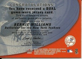 2002 Fleer Box Score Amazing Greats Dual Swatch Bernie Williams Yankees - $12.00
