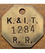 Kentucky &amp; Indiana Terminal Railroad Company K. &amp; I. T. R. R. Brass Fob Tag - $25.30 CAD