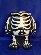 VTG Halloween Blow Mold  Skeleton Pumpkin Candy Bowl Stand 10&quot; - £44.31 GBP