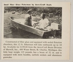 1961 Magazine Photo Aero-Craft Fiber Glass Fishing Boat Johnson Outboard... - $9.28