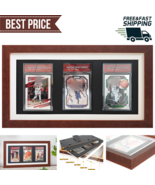 Graded Trading Card Display Case 3 PSA Slabs Sport Football Baseball Woo... - $36.41