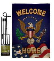 Welcome Home Burlap - Impressions Decorative Metal Garden Pole Flag Set GS108064 - £28.87 GBP