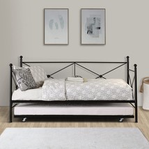 Black Twin/Twin Lexicon Evita Metal Daybed With Trundle. - £298.00 GBP