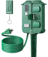 Outdoor Power Stake Timer Waterproof, 6 Grounded Outlets, 6FT Extension ... - $661.11 MXN